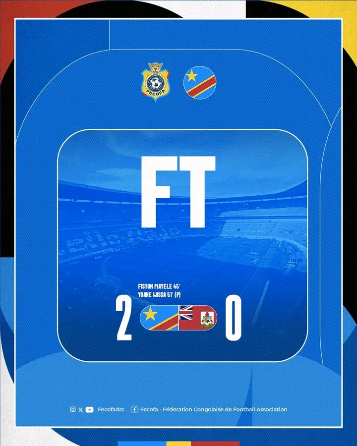 Match Amical : La RDC s'impose face aux Bermudes (2-0)